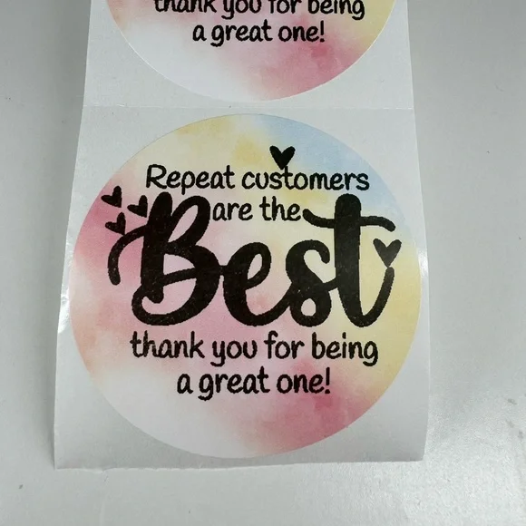 Repeat Customers Arethe Best!" stickers 100pcs| shipping supplies new - Picture 5 of 13